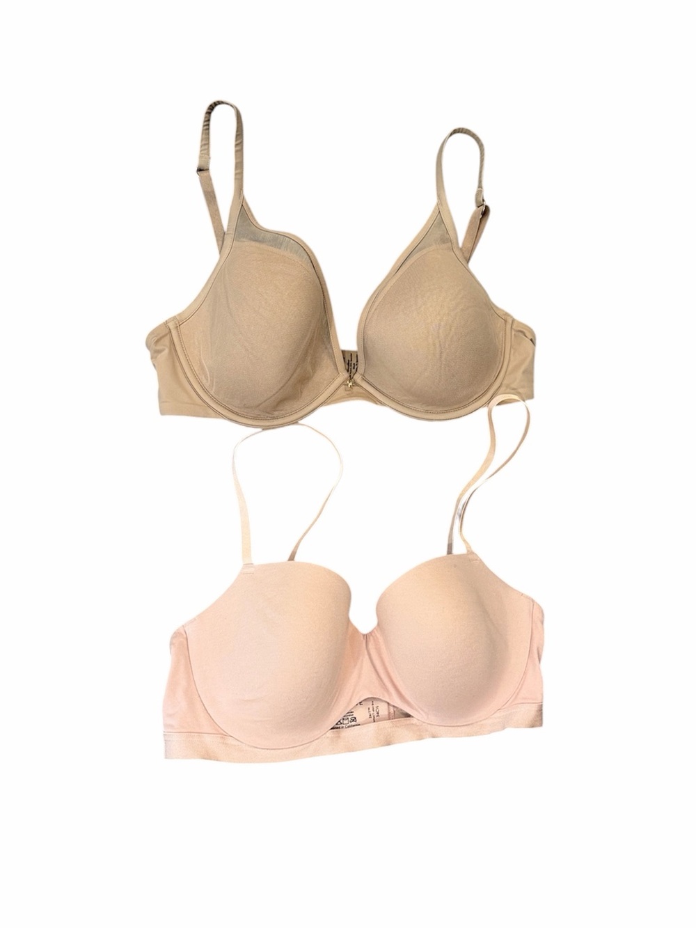 Third love lot of 2 bras cotton tee shirt & classic uplift plunge size 34c 1/2